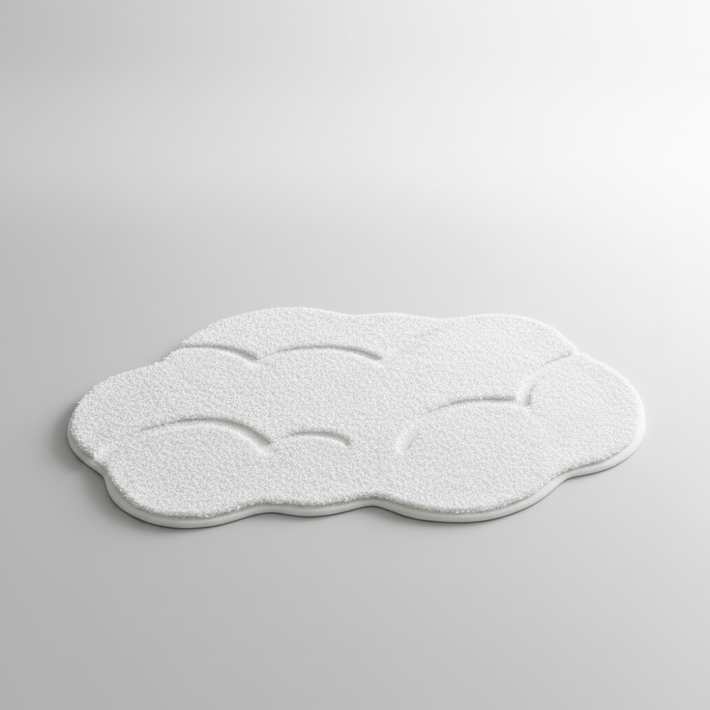 FjordFluff soft floor mat, plush and non-slip, a luxurious and absorbent addition to any bathroom.