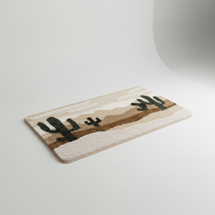 FjordFluff bathroom floor mat, ultra soft plush, non-slip and absorbent for ultimate comfort.