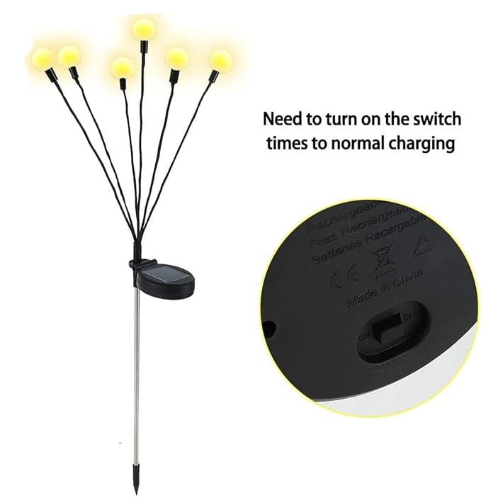 Solar powered firefly garden lights enhance landscape decor, providing a beautiful, swaying LED firefly effect.