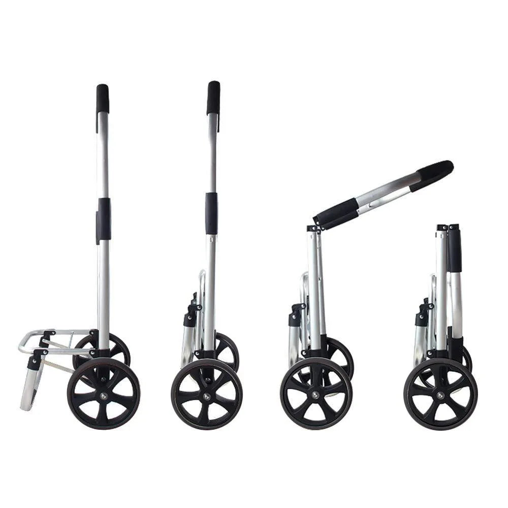 Compact aluminum utility cart, CarryEase, for efficient shopping and all-purpose use