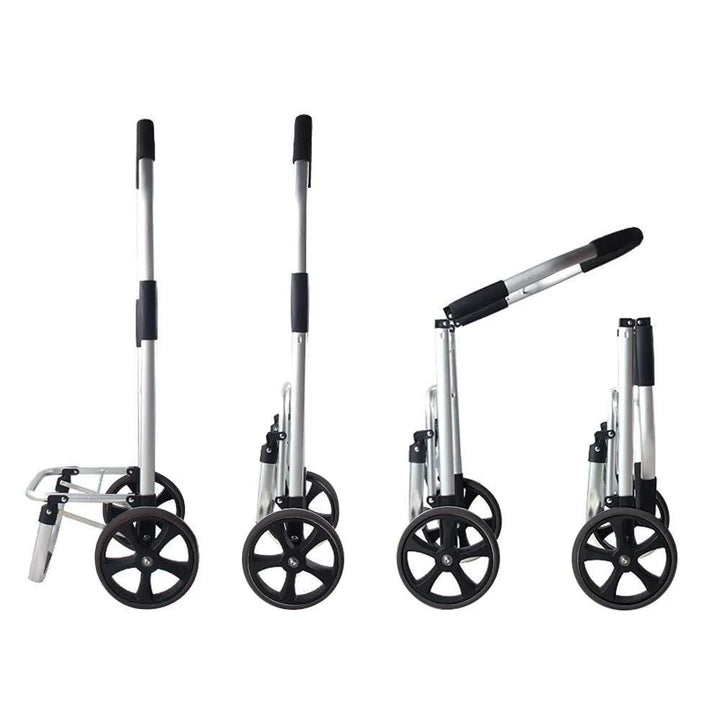 Compact aluminum utility cart, CarryEase, for efficient shopping and all-purpose use