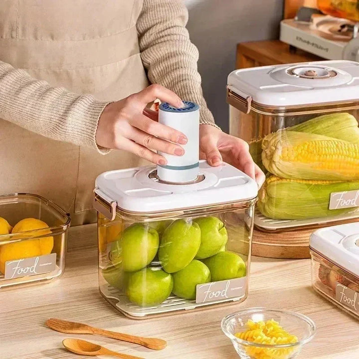FreshLock airtight food storage container with hand vacuum pump, perfect for meal prep & food preservation