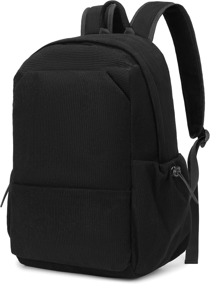 Backpack worn by person (front): Person wearing a lightweight 15.6" water-resistant laptop backpack.