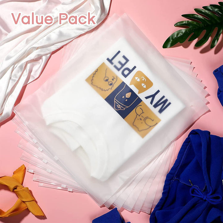 20-pack frosted reusable storage bags for clothes, travel organization, and home storage.