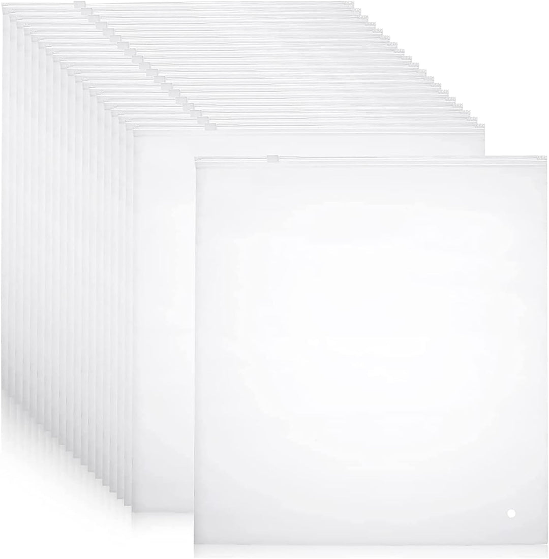 Frosted zip storage bags, 20-pack garment sleeves for home organization and clothing protection