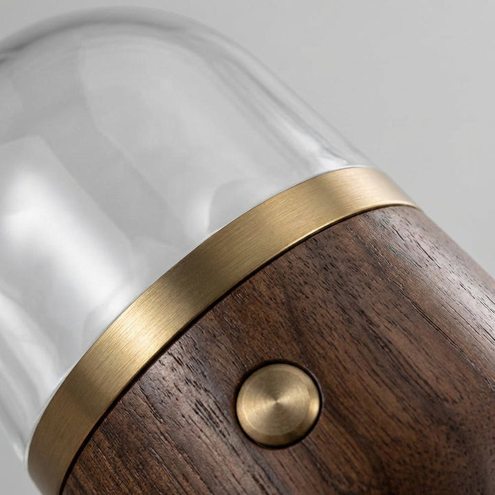Stylish Glowcrest Tabletop Ambient Night Lamp on a nightstand, creating a cozy atmosphere with its gentle light