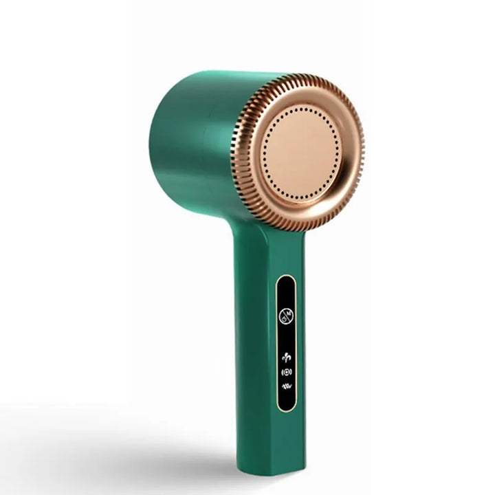 High-performance green USB rechargeable lint remover, a portable garment care solution.