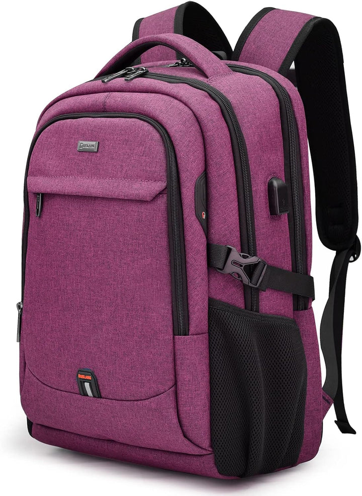 Unisex water-resistant laptop backpack, top handle for easy carrying, grey