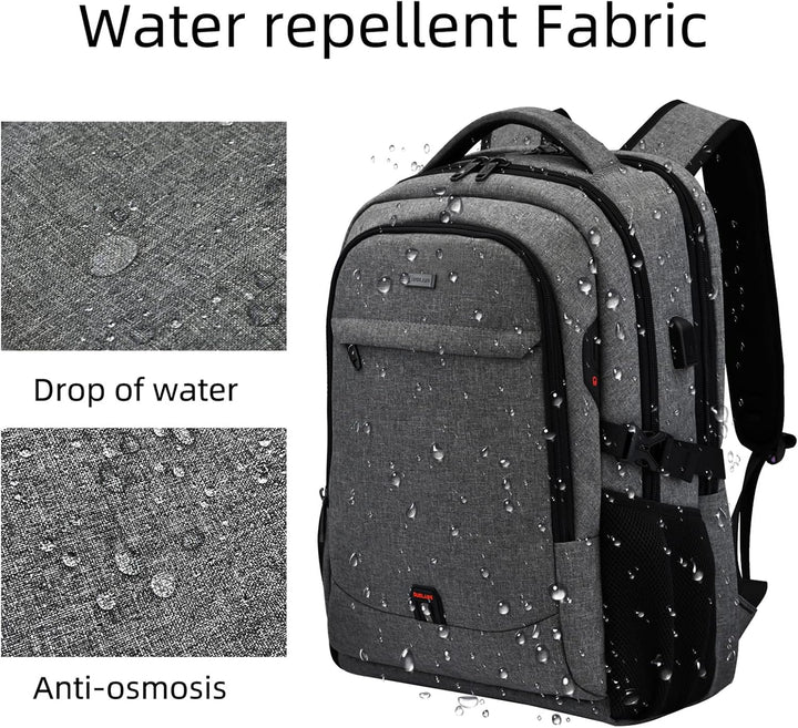 Black water-resistant backpack for daily use, versatile and stylish