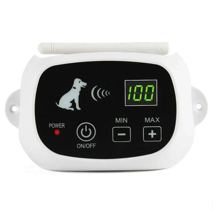 Compact HaloGuard wireless dog fence base station ensures pet freedom and a secure yard perimeter.