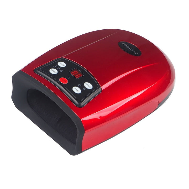 Ergonomic HandEase massager in use, soothing sore hands with heat therapy and gentle compression.