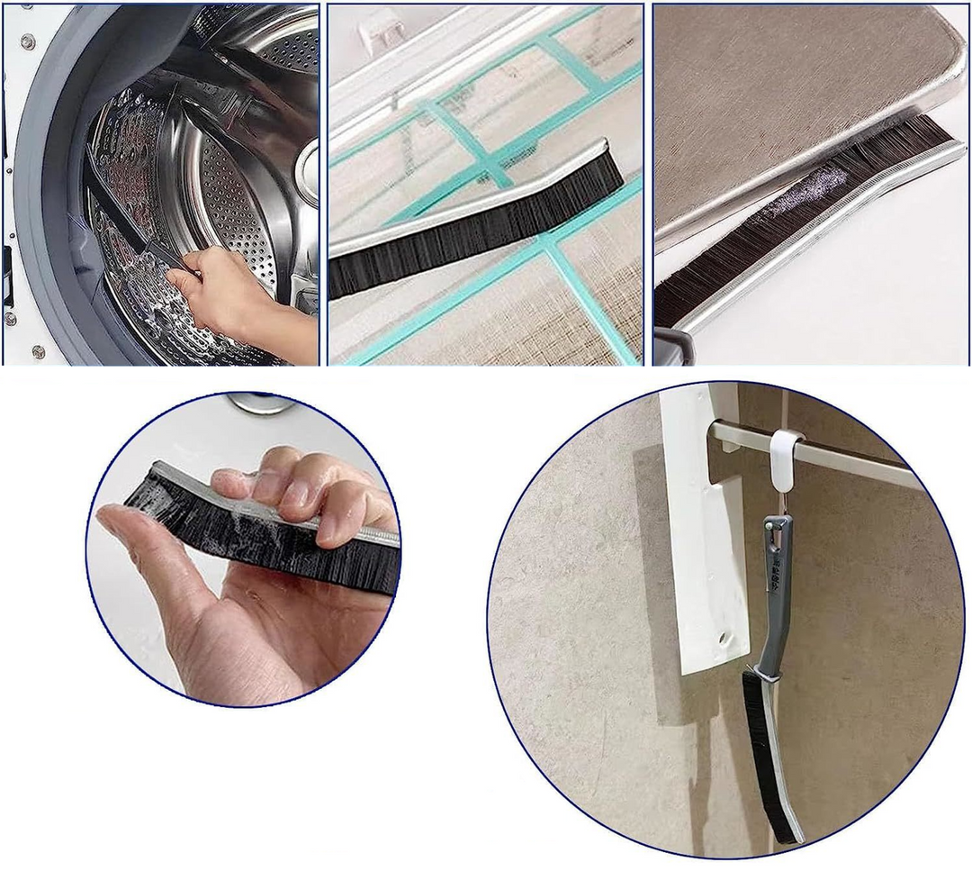 Robust hard bristle grout brush for tackling tough dirt and grime in tile lines and tight spaces.