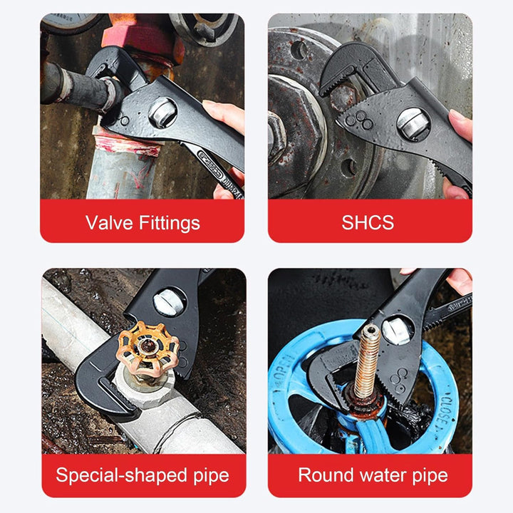 Adjustable water pump pliers, 8-inch, compact yet heavy-duty for small repairs.