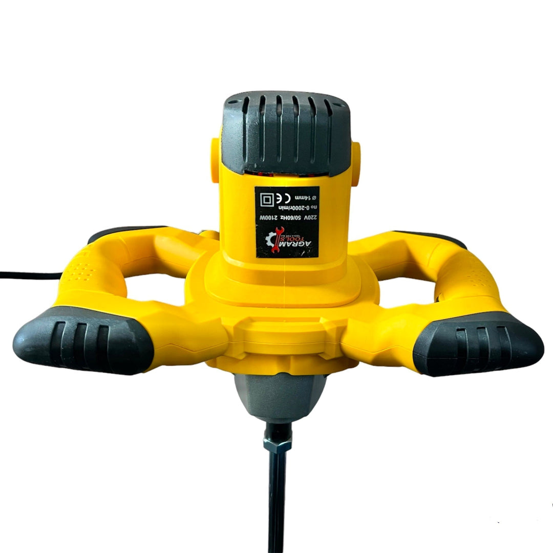 MixForce 2400 electric mixer for heavy-duty material mixing: concrete, plaster, and liquid solutions.