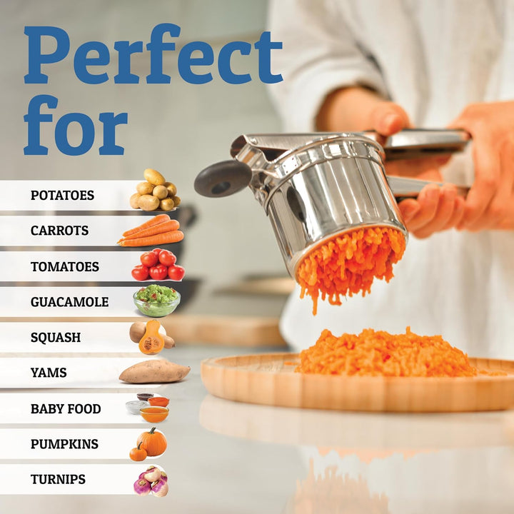 Premium stainless steel potato masher, designed for smooth, lump-free results.