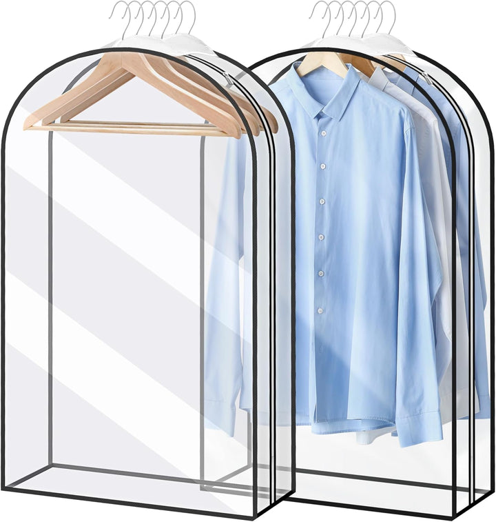 Durable garment bag, clear window, unisex. Perfect for protecting formal clothes on the go.