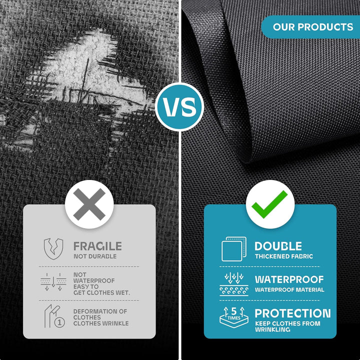 Clothes protector bag, clear window, for suits & dresses. Durable travel & wardrobe storage.