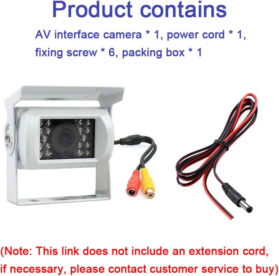 12V/24V truck accessory: IP68 waterproof backup camera, ideal for heavy-duty use with IR night vision.