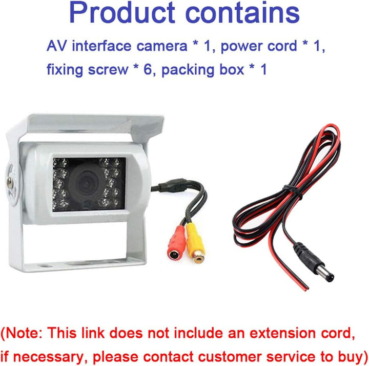 12V/24V truck accessory: IP68 waterproof backup camera, ideal for heavy-duty use with IR night vision.