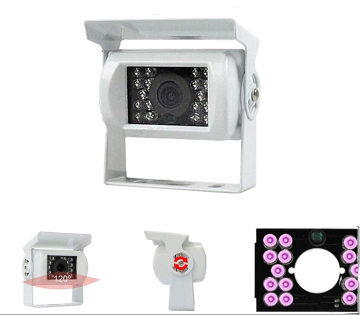 Durable IP68 waterproof truck backup camera, 18 IR LEDs ensure superior night vision for all vehicles.