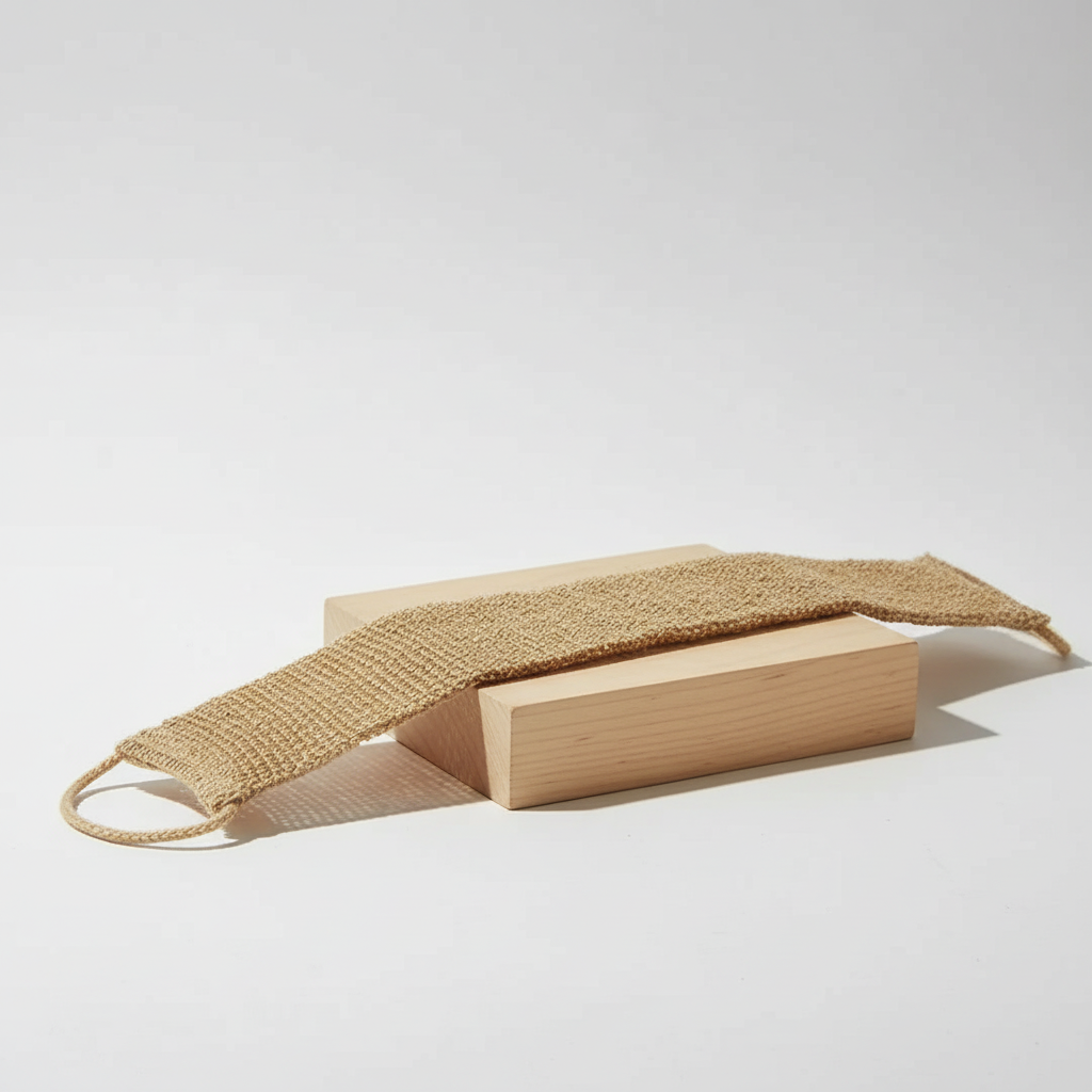 Sustainable hemp shower mitt, exfoliating bath accessory for smooth skin & wellness