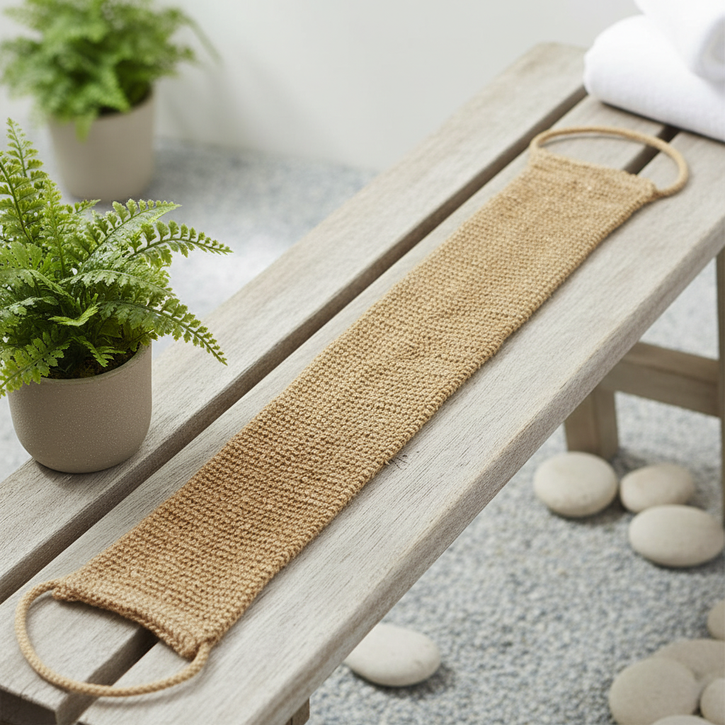 HempWonder exfoliating shower mitt, natural hemp for a sustainable bath & bodycare routine