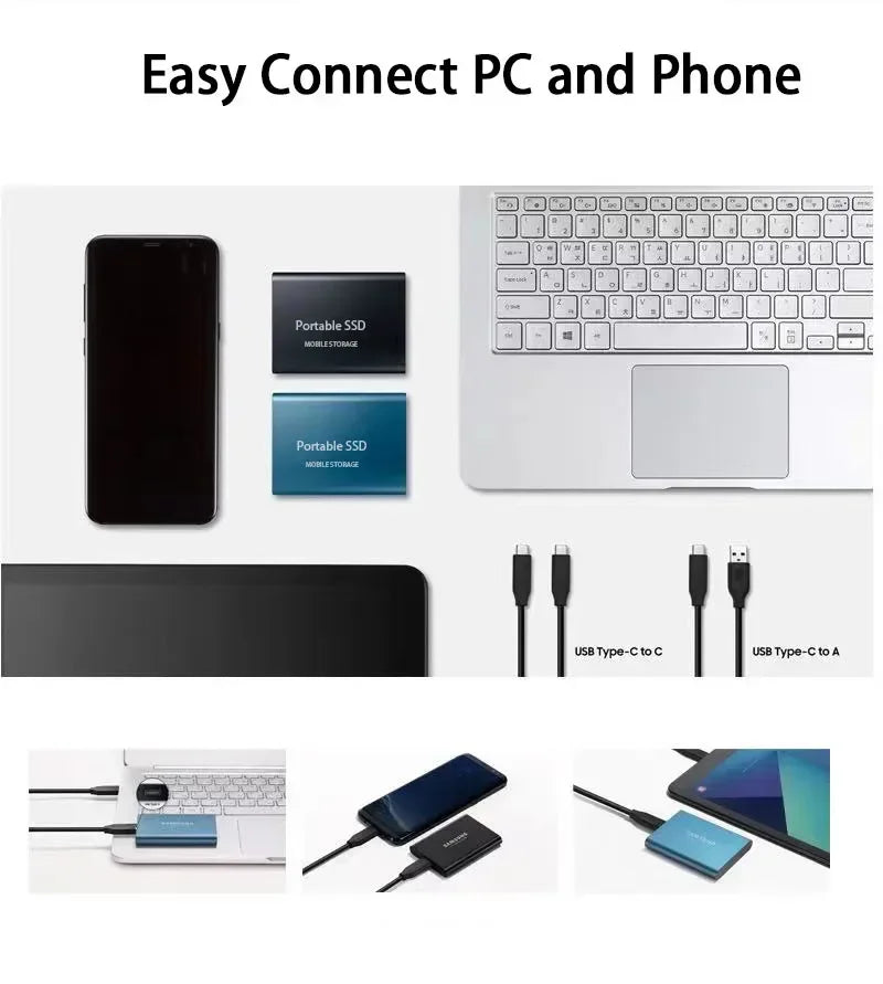 Versatile external SSD drive, providing high-speed mobile storage for professionals' gadgets & data backup.