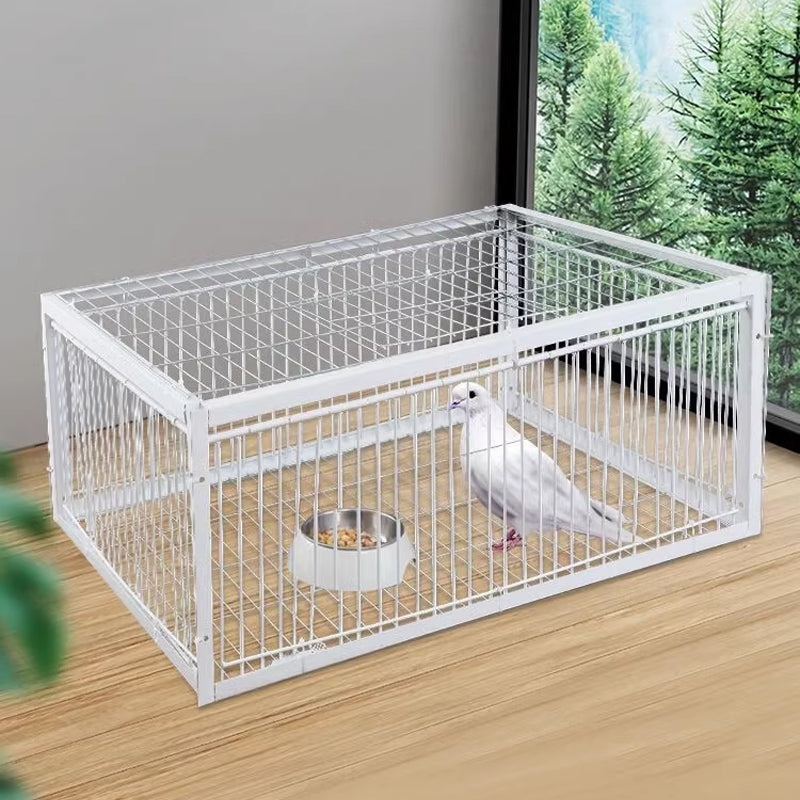 Garden humane bird trap cage for effective pest control. Safe and secure capture of nuisance birds outdoors.