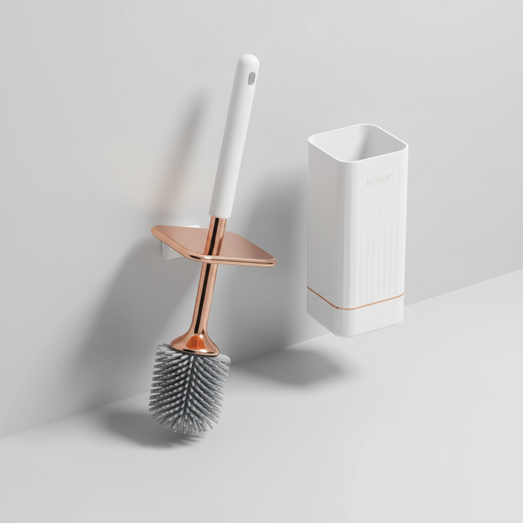 Hygienic wall-mounted toilet cleaner brush, HygiaMount, an essential bathroom accessory