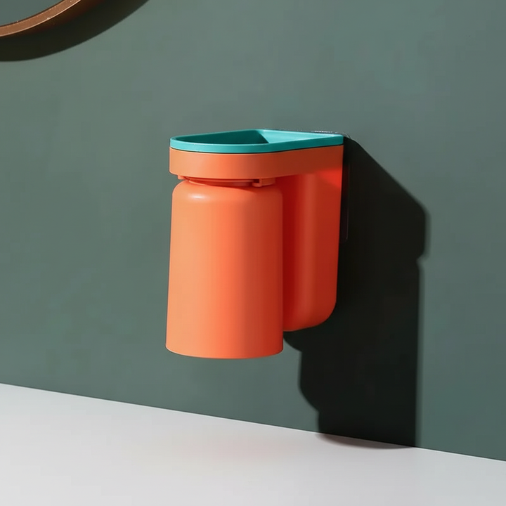 Bathroom organizer: HygioDock magnetic cup holder for toothbrushes, elegant and functional