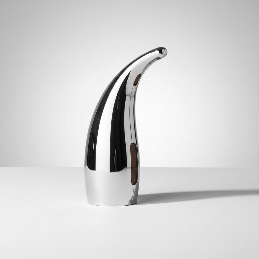 HygioFlow sensor soap dispenser in use, dispensing liquid soap automatically for enhanced hygiene