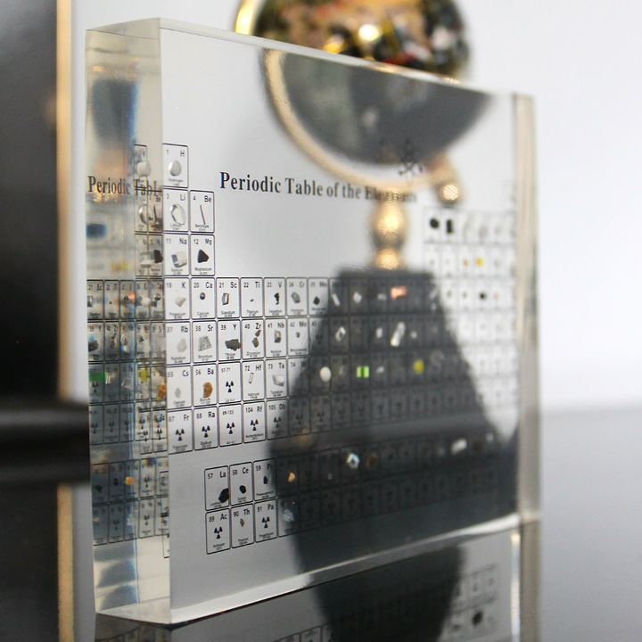 Elegant Illuminated Periodic Table, a blend of science decor and genuine element display