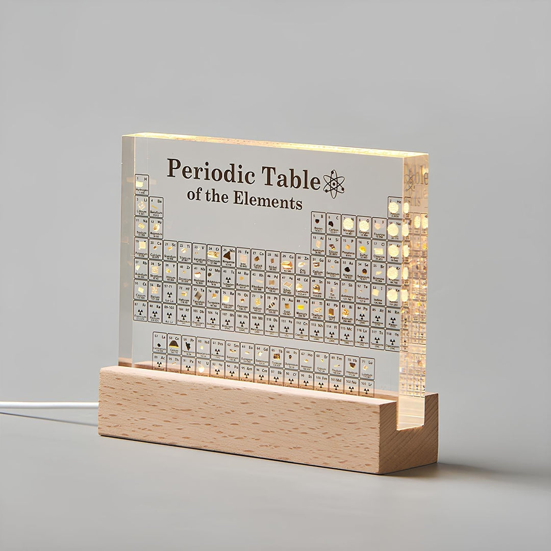 Educational gift: Glowing Periodic Table with Real Elements, perfect for students