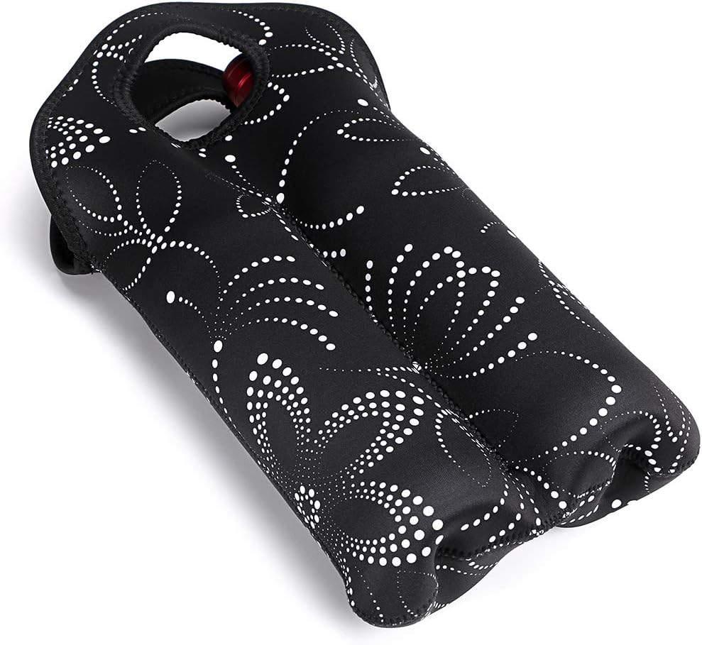 Insulated dual wine bottle tote, perfect for a romantic picnic or gift.