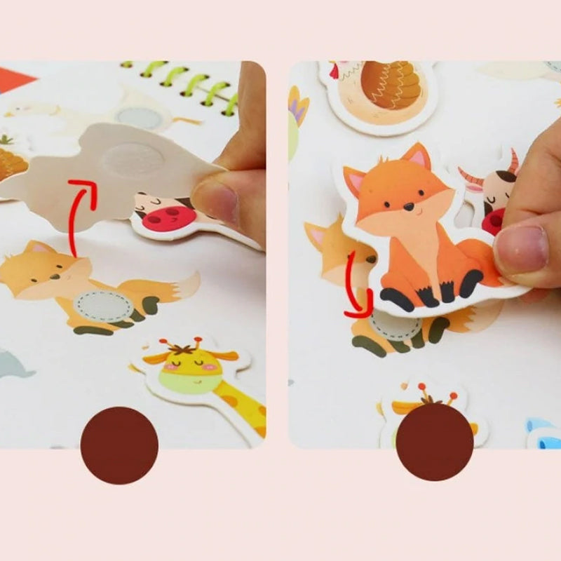 Colorful children's interactive busy book, ideal for early learning & quiet playtime at home or travel.