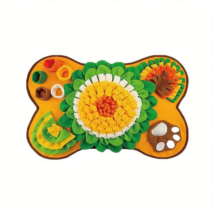 Engaging dog snuffle mat, ideal for slow feeding, mental stimulation, and pet foraging. Interactive puzzle toy.