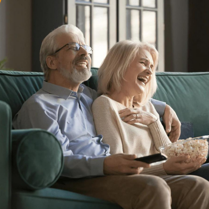 Invisible in-ear hearing aid showing internal components, advanced SoundComfort audio technology