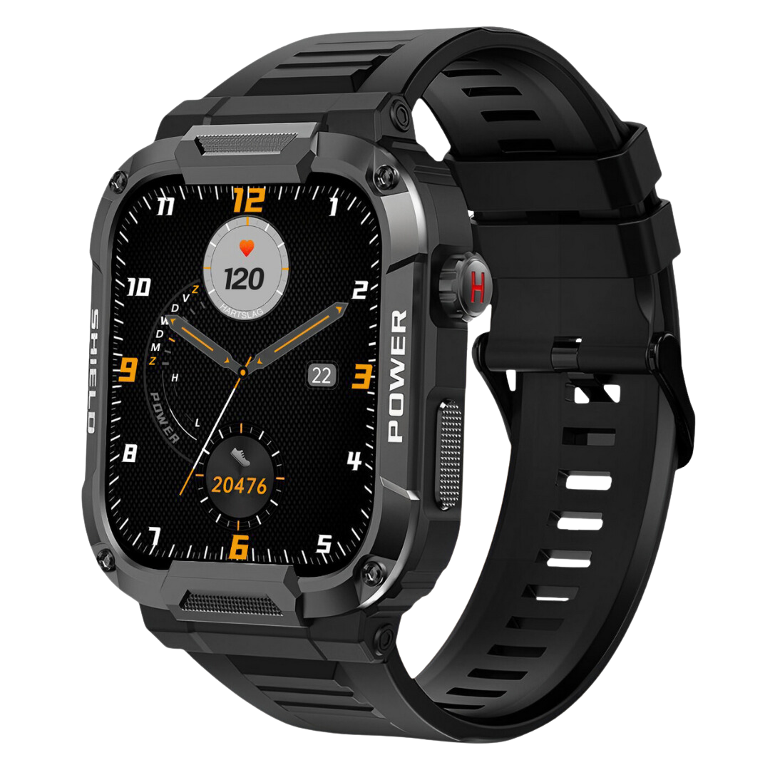 IronPulse X1 men's rugged outdoor smartwatch for health tracking, fitness, and adventure. Durable & water-resistant.