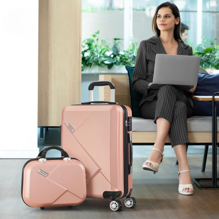 JetTrek 2-piece hardshell carry-on luggage set, trolley & spinner compact for short trips