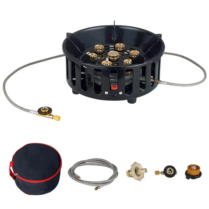 Efficient Kael 7-Core portable gas stove with electronic ignition for reliable outdoor use