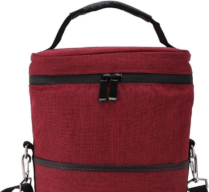 Durable canvas wine tote bag with insulation, perfect for keeping two wine bottles cool on the go.