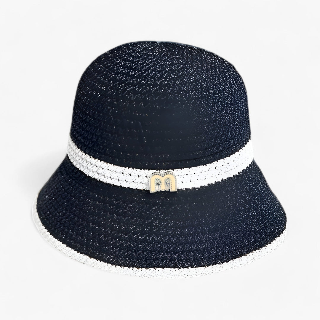 Chic black wide brim sun hat, women's foldable summer accessory, great for beachwear and travel