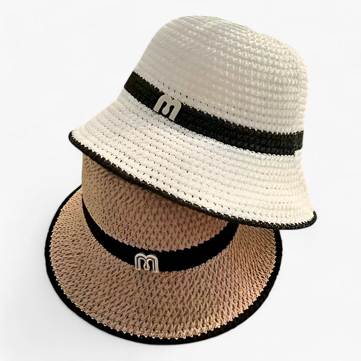 Trendy wide brim sun hat for women, available in khaki, beige, black, white for summer beachwear