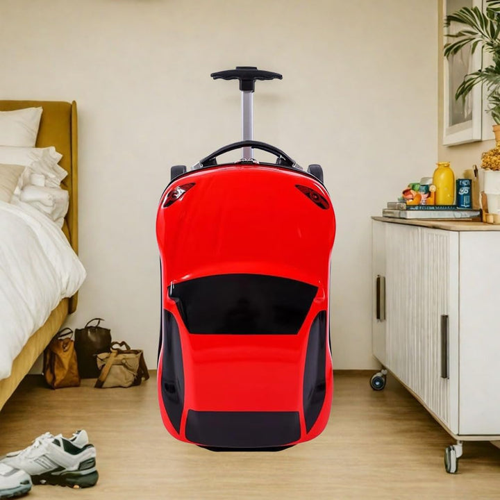 Pull-along 18-inch childrens suitcase in car shape, robust ABS for kids travel