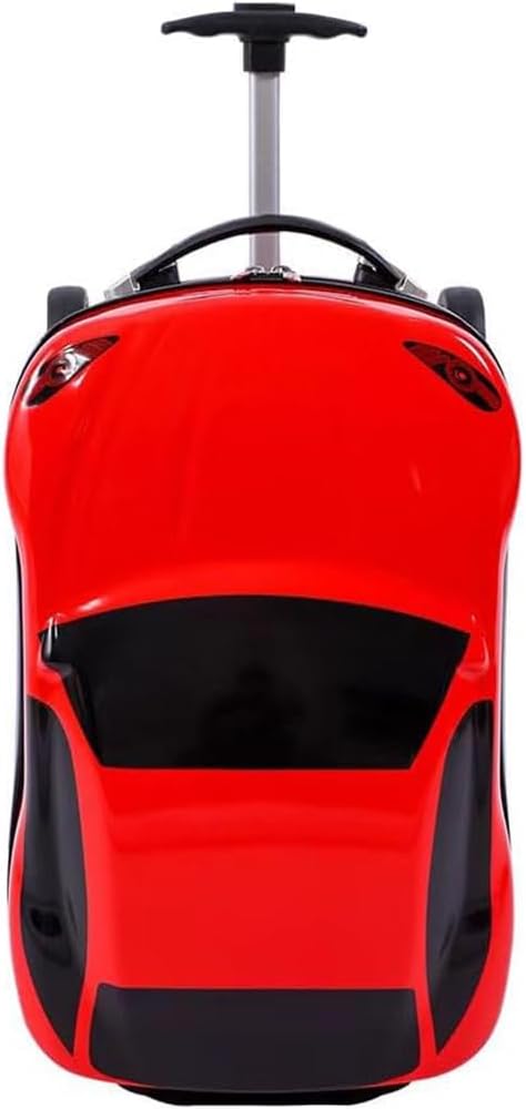 Kids' 18-inch pull-along car suitcase with retractable handle. Fun rolling luggage for junior travelers.