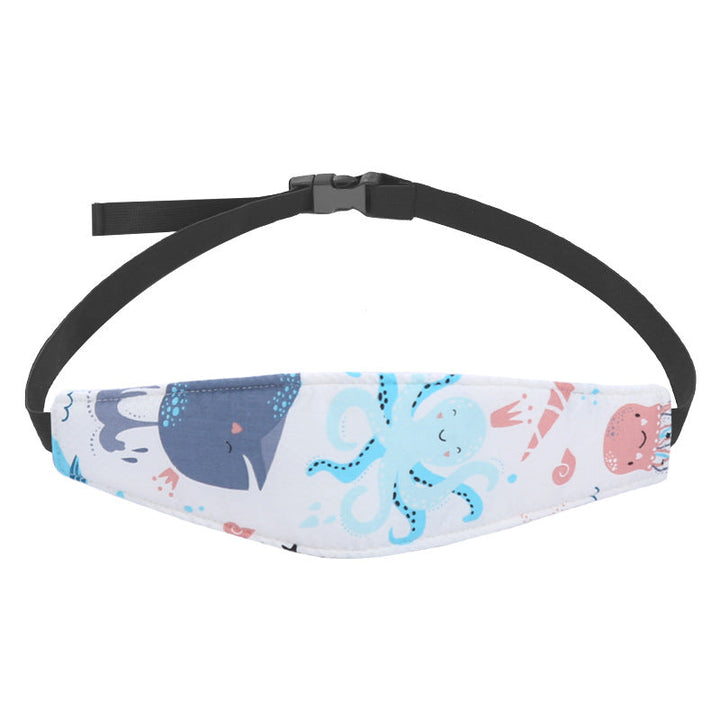 Baby safety car accessory: adjustable head support for car seats, soft and ergonomic.