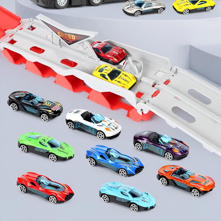 Customizable BlazeTrack racing track toy set for kids, perfect for indoor or outdoor high-speed play.