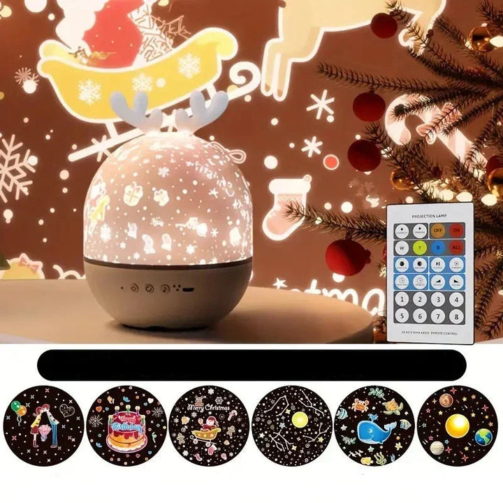 Versatile starry sky projector night light, perfect for kids room decor & a peaceful sleep aid.