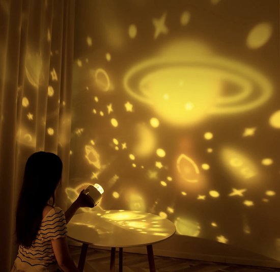 Deer lamp starry sky projector night light, ideal children's gift & nursery ambient lighting.