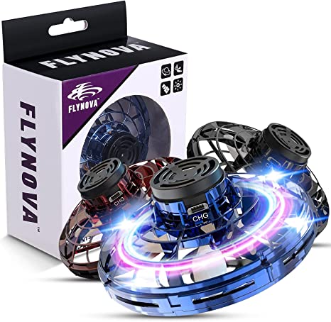 Kids' hand-controlled UFO drone, perfect for indoor & outdoor flying fun with obstacle avoidance.